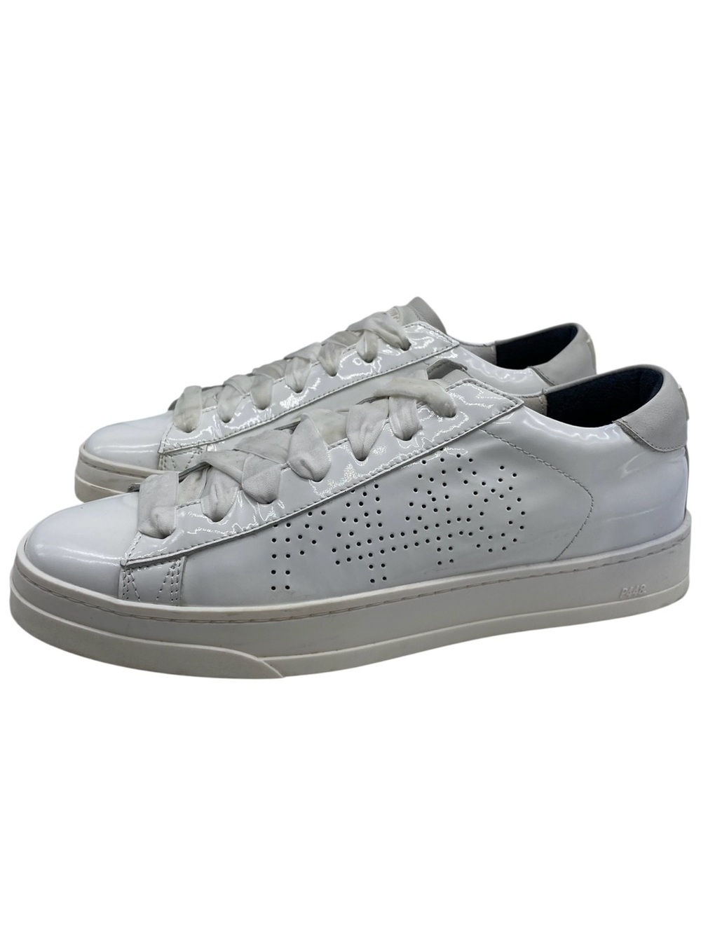 P448 Womens Shoes Thea Sneakers Sz 8.5 White Leather Low Top Casual Preppy Italy